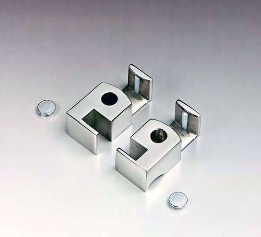 [BDFIX2-SX/8] Guide au sol côté verre fixe gauche  Inox brossé