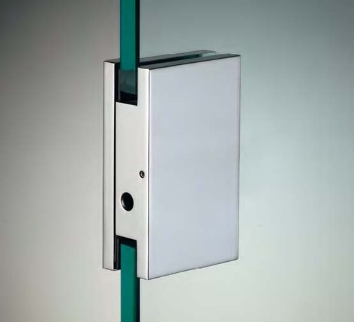 [DQC61/24] Gâche sur verre, pour verres 10/12, B55 H90  Effet inox brossé