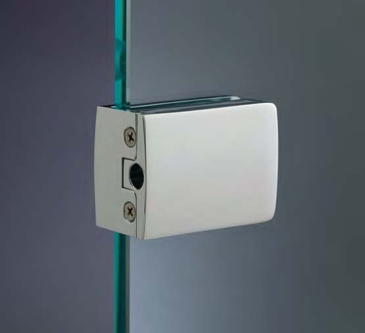 [CLS68/24] Gâche sur verre, pour verres 8/10, B68 H50  Effet inox brossé