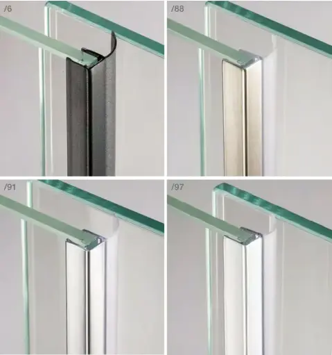 [GM57025/97] Joint avec languette latérale, pour verres 6/8, L2500  Aluminium mat
