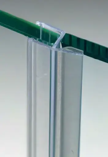 [GM013000] Joint en « H » transparent avec butée, pour verres 6/8, L3000  Transparent