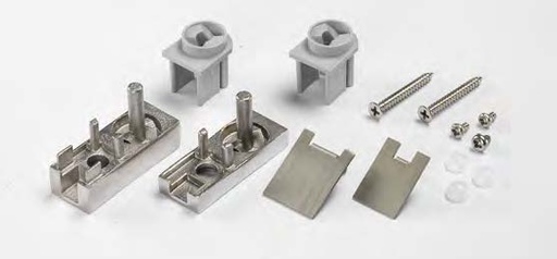 [PTUPSQACCV/R2] Kit accessoires de montage verre/verre  RAL 9005 noir mat