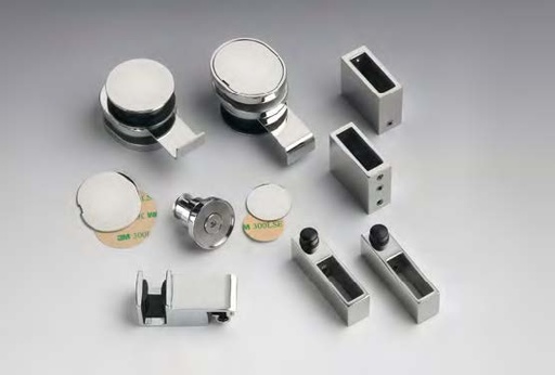 [DCCFTMUR/15] Kit accessoires mur/mur, pour verres 8  Inox brillant