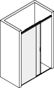 [G35U10STP/6] Kit douche coulissant mur/mur avec profil d’encadrement pour verre fixe avec arrêt mécanique, pour verres 8  Noir mat