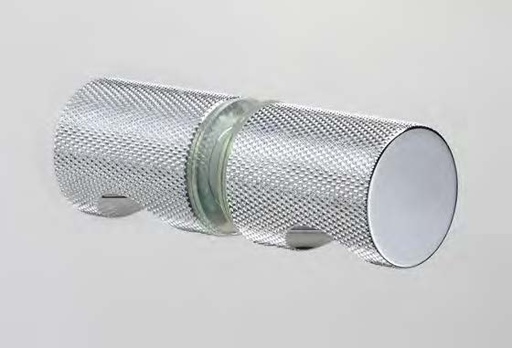 [SP2255GD/24] Paire de boutons moletés avec prise, pour verres 6/12, B34 L25  Effet inox brossé