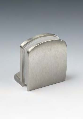 [CHDM57/24] Pince mur/verre fixation latérale courte, pour verres 6/12, B45 H51  Effet inox brossé