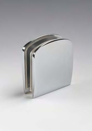 [CHDM41/24] Pince mur/verre à fleur du mur, pour verres 6/12, B45 H51  Effet inox brossé