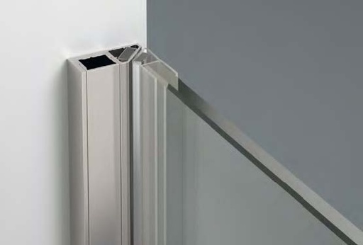 [BT3325/91] Profil de butée magnétique à 45° avec cache, B11.5 H24 L2500  Aluminium brillant