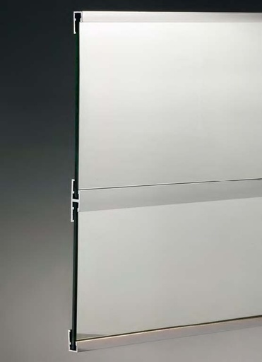 [MTD3000/97] Profil double pour le support de miroirs, pour verres 4/6, L3000  Aluminium mat