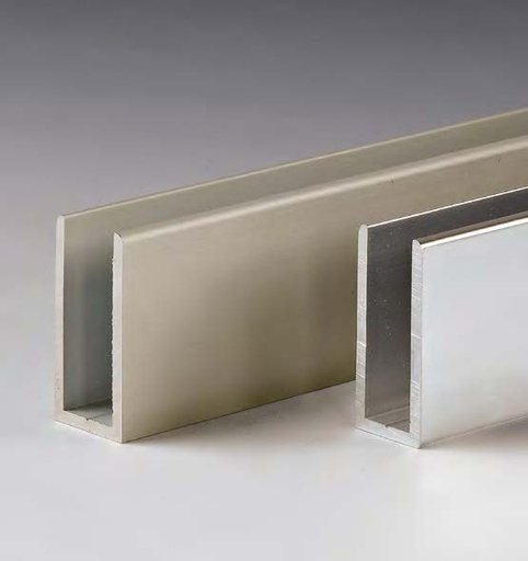 [PROFALL0820/97] Profil en « U » PROFALL, B11.5 H20 L3000  Aluminium mat