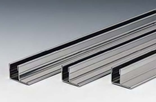 [CANALSF48/8] Profilé en « F », B27.5 H20 L2500  Inox brossé