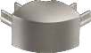 [DCC90/24] Raccord d'angle pour profil PBD, B20 H17 L20  Effet inox brossé