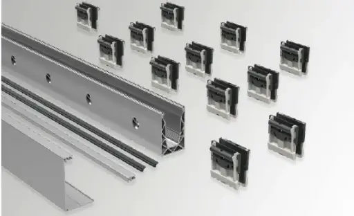 Kit DEFENDER 810FR montage en nez de dalle, pour verres 16.7/21.5, B74 H127 L2000