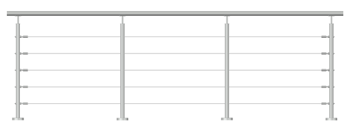 Kit garde Corps Cable inox 1 mètre linaire pose a l'anglaise 5 câbles 