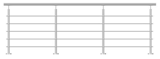 Kit garde Corps lisse diam 12 inox 1 mètre linaire pose au sol 