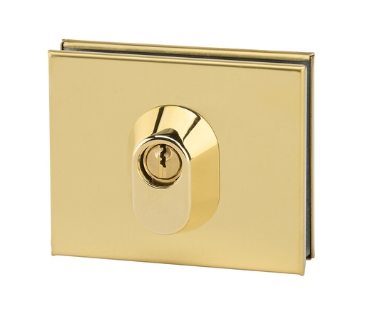 [1358.00.0S] Serrure basse à barillet à 2 entrées de clé s'entrouvrant - Laiton poli