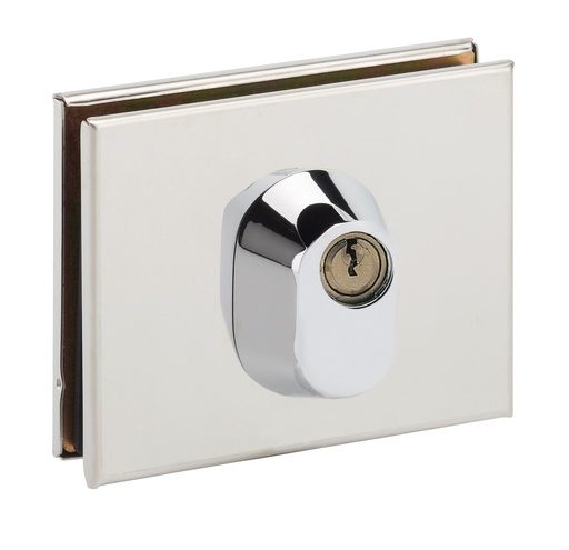 [1358.30.0S] Serrure basse à barillet à 2 entrées de clé s'entrouvrant - Chromé brillant