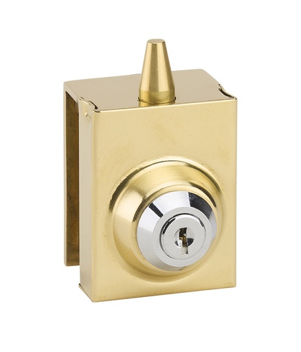 [1448.00.0S] Loqueteau à clé sans encoche verre 8 et 10mm s'entrouvrant - Laiton poli