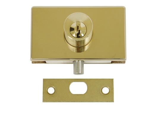 [1452.40.0S] Serrure de vitrine à pêne dormant rond s'entrouvrant - Doré