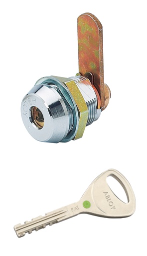 [1465.30.0S] Serrure à came batteuse de sécurité pour portes en verre s'entrouvrant - Chromé brillant