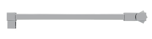 [1657.31.2SQ] Barre raidisseur mur/verre parallèle lg 1200mm carrée - Chromé mat