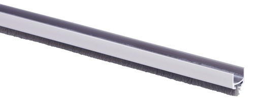 [2812.12.L3000] Joint U avec brosse centrale alu verre 12mm - Alu anodisé argent brossé