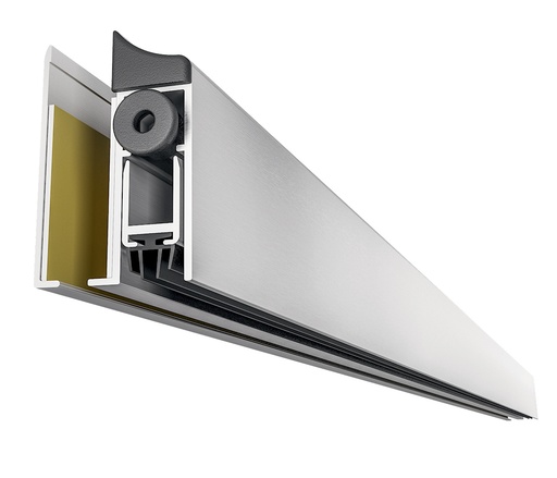 [2815L830.12] Joint porte automatique + adhesif L705-830  mm - Alu anodisé argent brossé