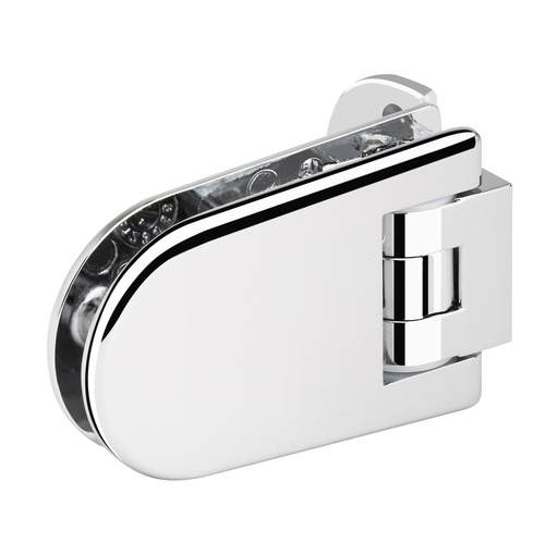 [3161.30.0RNS] 1 charnière simple Maréva réglable pour verre ép: 6 et 8mm patine de fixation à 3 trous - Chromé brillant