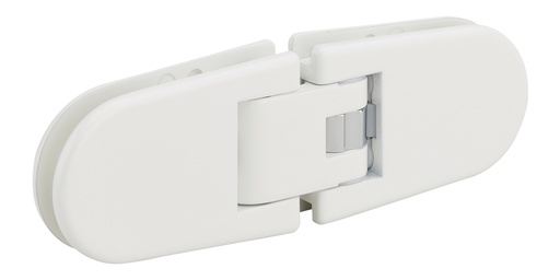 [3162.51.0RNS] 1 charnière double Maréva réglable pour verre ép: 6 et 8mm - Laqué blanc RAL 9010