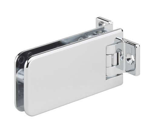[3261.30.0RNS] 1 charnière simple Marine réglable pour verre ép: 8 et 10mm platine de fixation à 3 trous - Chromé brillant