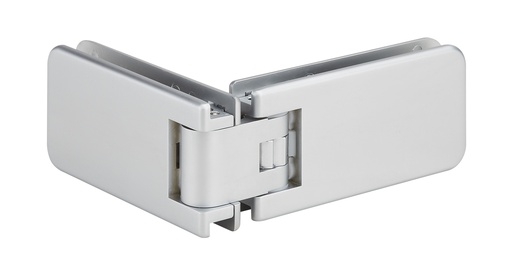[3264.31.0RNS] 1 charnière double Marine d'angle réglable pour verre ép: 8 et 10mm - Chromé mat