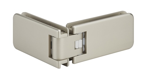 [3264.35.0RNS] 1 charnière double Marine d'angle réglable pour verre ép: 8 et 10mm - Effet inox