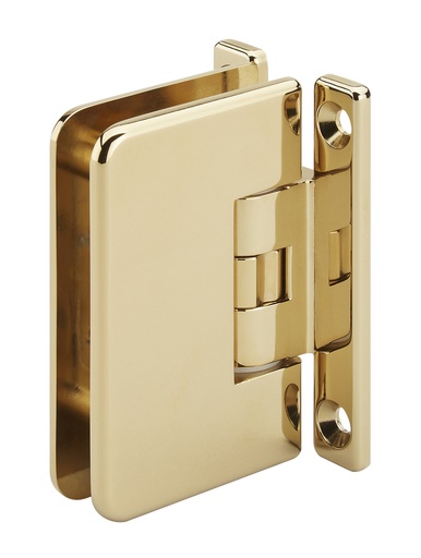 [3560.05.0RNS] 1 charnière simple Mélora réglable platine à 4 trous verre 8/10 et 12mm - Laiton pvd