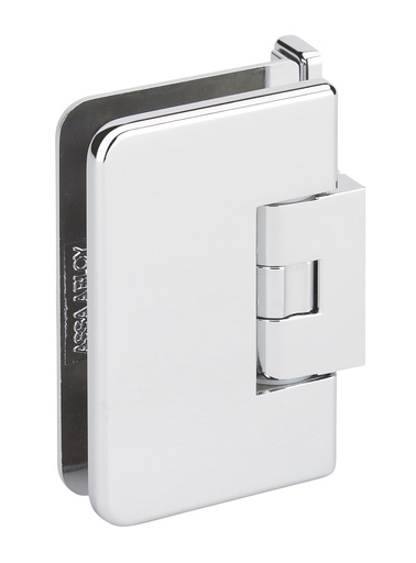 [3561.30.0RCV] 1 charnière simple Mélora réglable platine à 2 trous verre 8/10 et 12mm avec cache vis - Chromé brillant