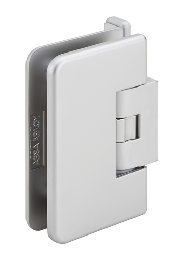 [3561.31.0RCV] 1 charnière simple Mélora réglable platine à 2 trous verre 8/10 et 12mm avec cache vis - Chromé mat
