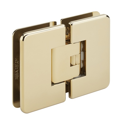 [3562.05.0RCV] 1 charnière double Mélora réglable verre 8/10 et 12mm avec cache vis - Laiton pvd