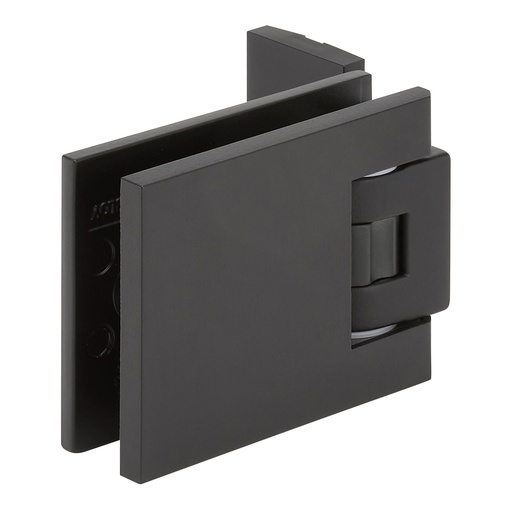 [3760.74.0RSQCV] 1 charnière simple Carréa réglable pour verre ép: 8 et 10mm platine de fixation à 3 trous - Laqué noir velours
