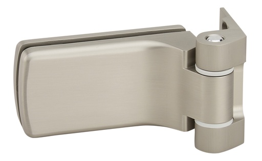 [4202.35.0] 1 paumelle +fiche multifeuillure Bastille pour verre ép:8/10mm entr'axe 45mm - Effet inox