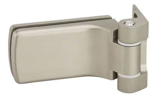 [4202.35.5] 1 paumelle +fiche multifeuillure Bastille pour verre ép: 12 mm entr'axe 45mm - Effet inox