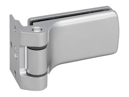 [4203.31.0] 1 paumelle +fiche multifeuillure Lagune pour verre ép:8/10mm entr'axe 55mm - Chromé mat