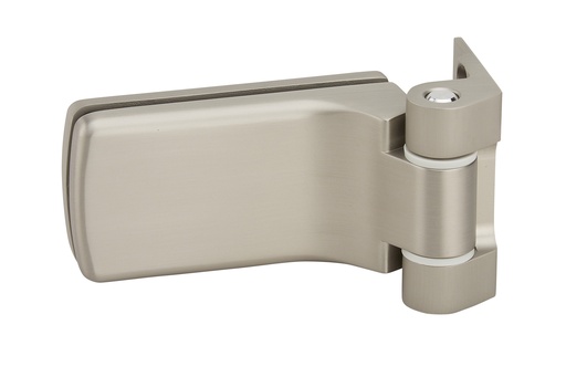 [4203.35.0] 1 paumelle +fiche multifeuillure Lagune pour verre ép:8/10mm entr'axe 55mm - Effet inox