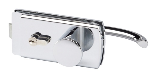 [4367.30.0AD] Serrure Lagune 1 béq INT 1 bouton fixe EXT à déport - Chromé brillant