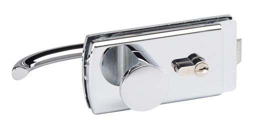 [4367.30.0BC] Serrure Lagune 1 béq INT 1 bouton fixe EXT à déport - Chromé brillant