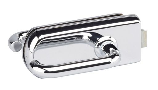 [4501.30.0] Serrure de milieu Bastille bec de cane et béquilles pour verre 8/10/12mm - Chromé brillant