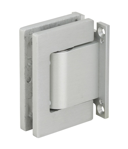 [4961.12.0SQE] 1 charnière Hydraulique simple Freeline à rappel automatique verre de 8/10/12mm - Alu anodisé argent brossé