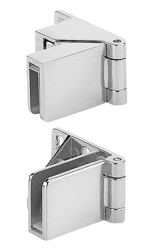 [5501.30.0] 2 pinces charnières simples avec blocage - Chromé brillant