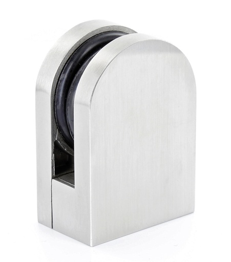 [5704.15.2] 1 pince de fixation arrondie 44 x 63mm verre ép: 8 et 10 mm - Inox brossé