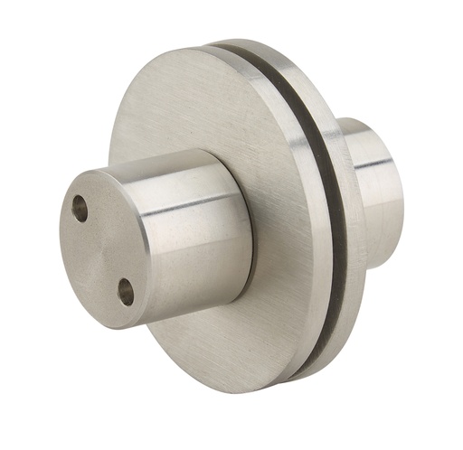 [C581.15] Liaison pour 2 glaces fixes modèle rond / simple Cilindric® - Inox brossé