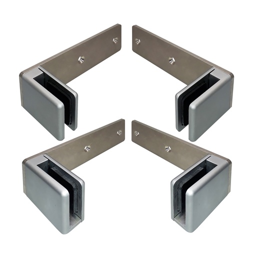 [KITECRAN.31] Kit platines de fixation avec pinces pour écran de fenêtre - Chromé mat
