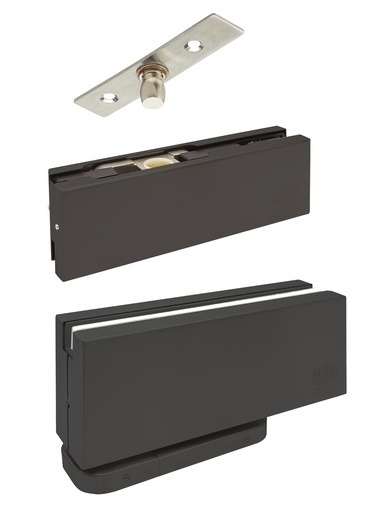 [MEHH300K-90-MBL] Kit pour porte avec penture basse hydraulique - Noir mat